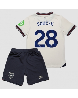 Billige Fotballdrakt West Ham United Tomas Soucek #28 Replika Bortedraktsett Barn 2025-26 Kortermet (med bukser)